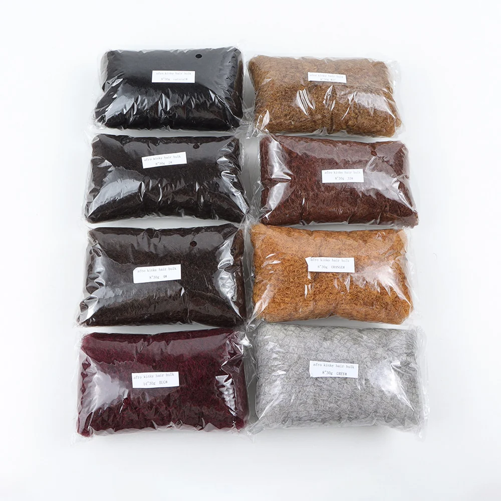 Afro kinky Curly Bulk Human Hair For Locs and Braiding 30g/pc | Natural Balck Color Brazilian Remy Hair Dyeable Bleachable - Image 7