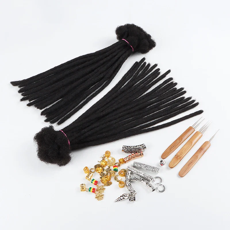 Locsoflove 0.2cm 0.4cm 0.6cm 0.8cm Dread Locks Crochet Hair 100% Real Human Hair Handmade Mirco Dreadlocks Extension For Men Women - Image 5
