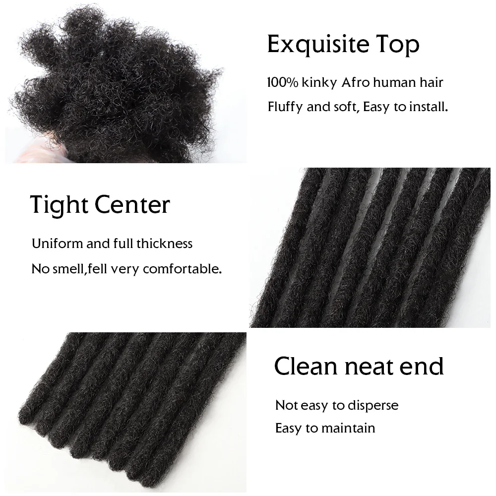 Locsoflove 100% Human Hair Dreadlocks Locks Extension Locs Rastas Humano Black Man - Image 4